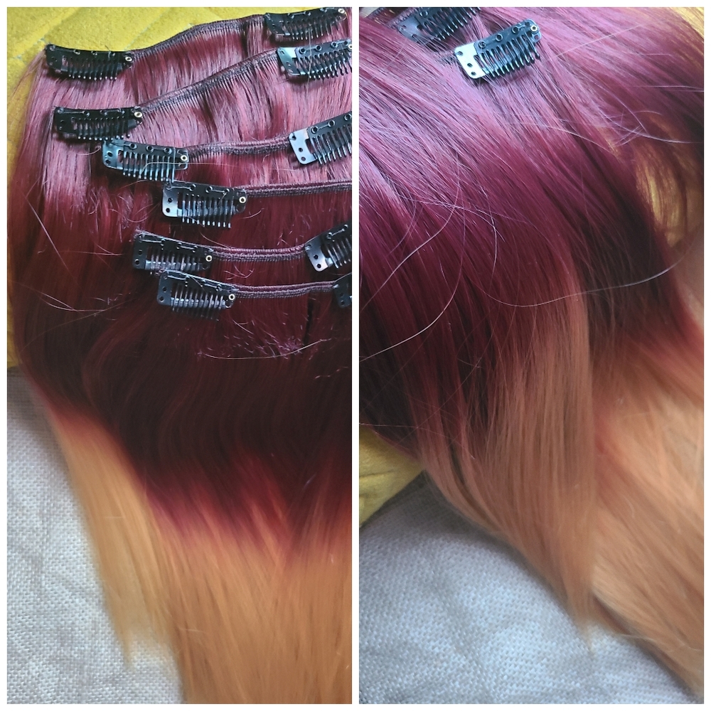 6 pc Ombre 12 inch Clip in Hair Extensions 🆕️ Ready to Ship